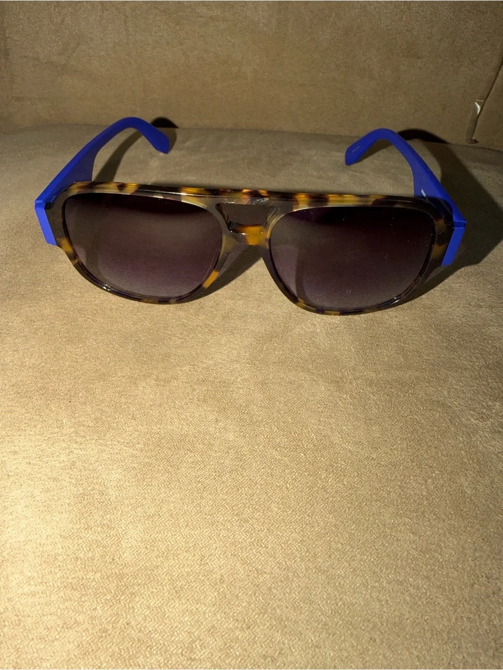adidas Tortoiseshell Sunglasses with Blue Temples